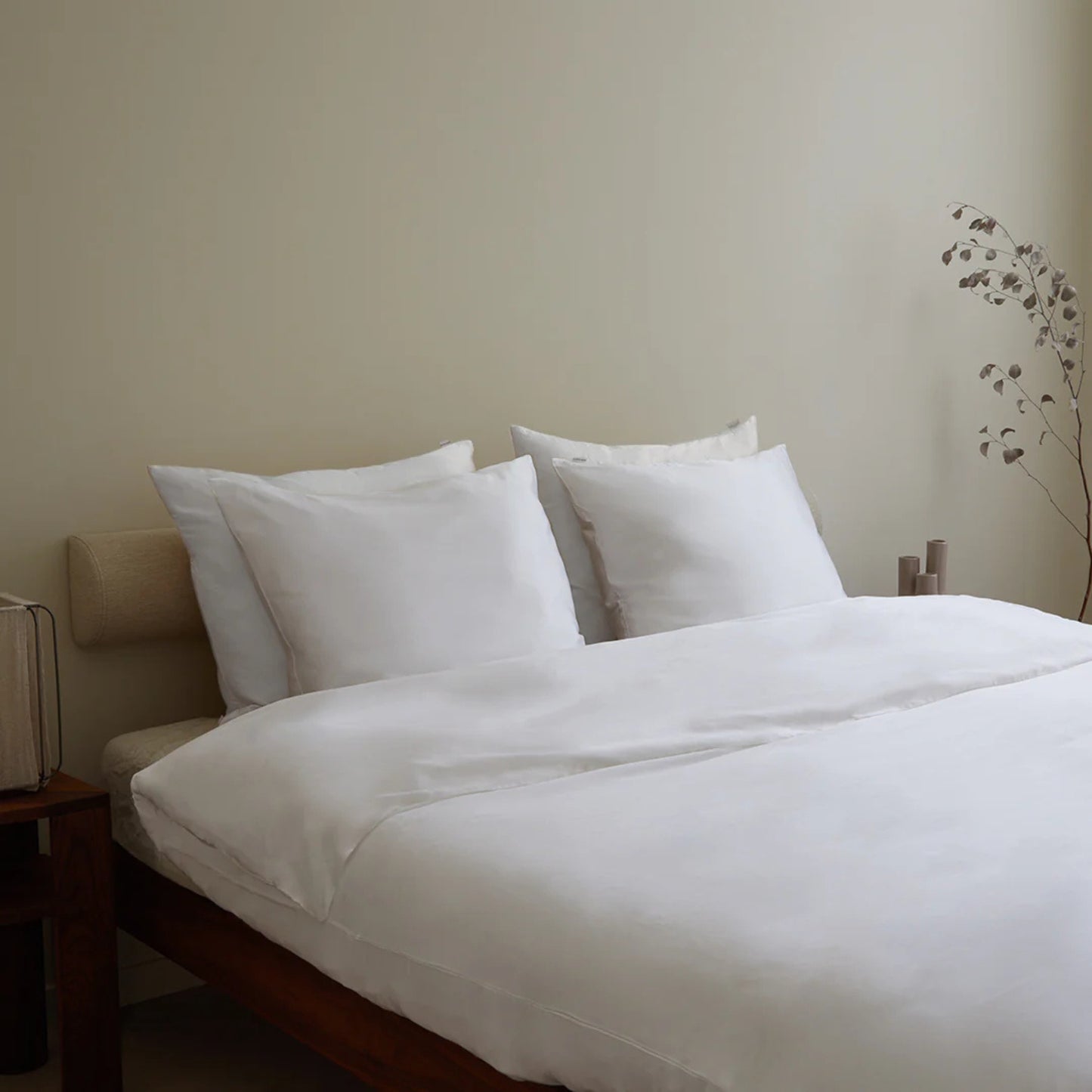 Premium Silk Duvet Cover Set White