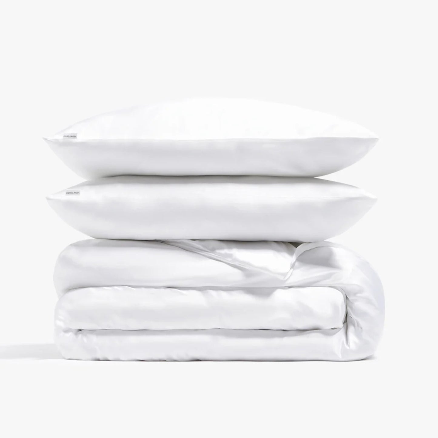 Premium Silk Duvet Cover Set White
