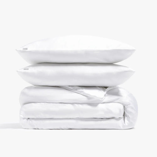 Premium Silk Duvet Cover Set White